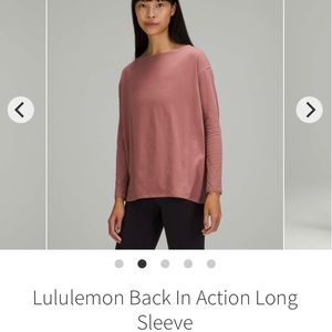 SOLD Lululemon Back In Action Long Sleeve
